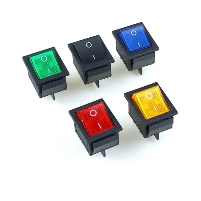 KCD4 Rocker Switch On Off 6 Pin With Led 4 16A 250V 220V T85 20A Small 6Pin 4Pin Light For 2 Position 220 230V Lamp 10A Rocket