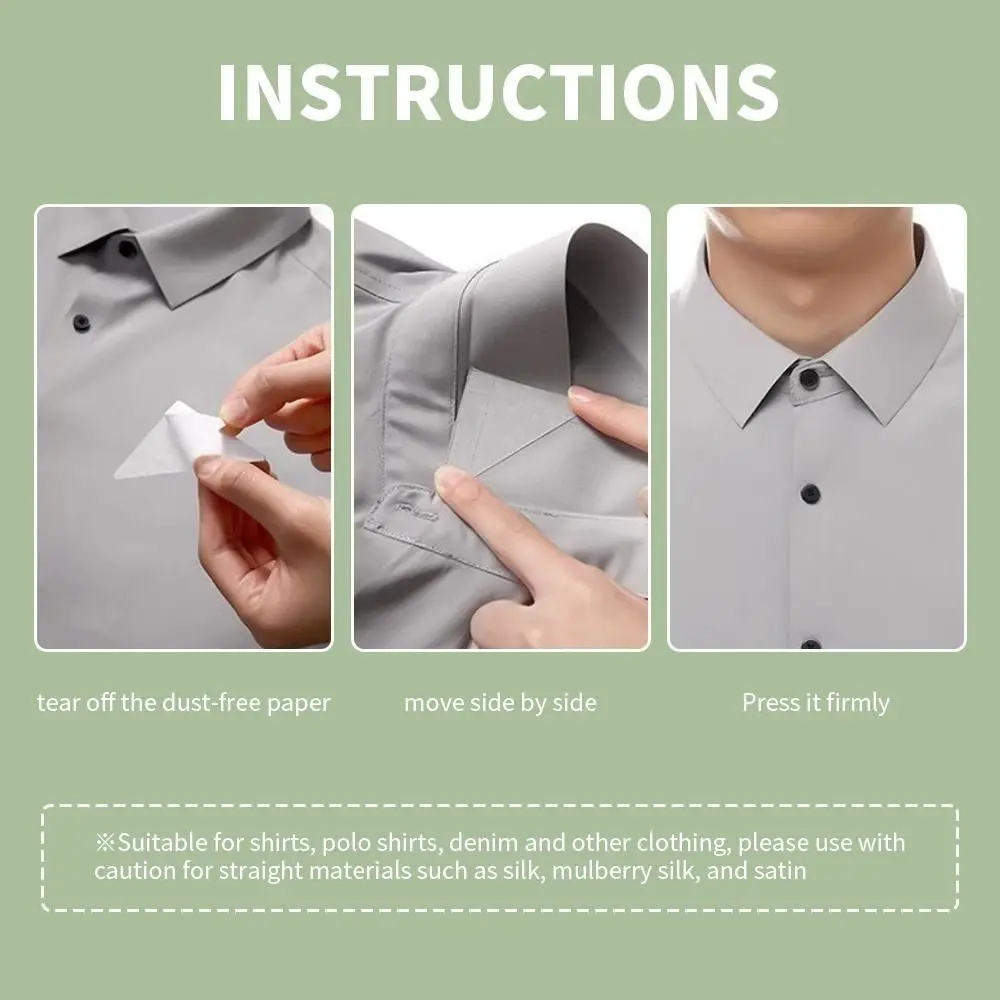 Support de col de chemise jetable, 10 pièces, autocollant de mise en forme, Anti-roulis, coussinets fixes façonnant, col de chemise, outil de col, reste