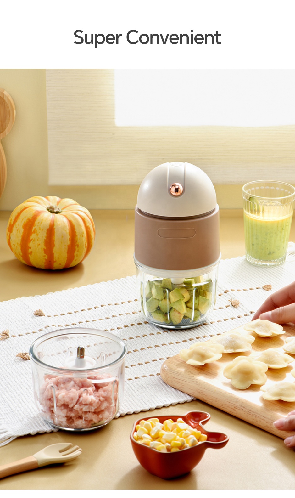 Demute Multifunctional baby food processor mini electric meat grinder food processor high quality mini chopper