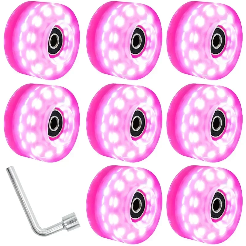 High flash six light double row roller skates, shining wheels, dry ice skates, shining wheels, ice skating wheels