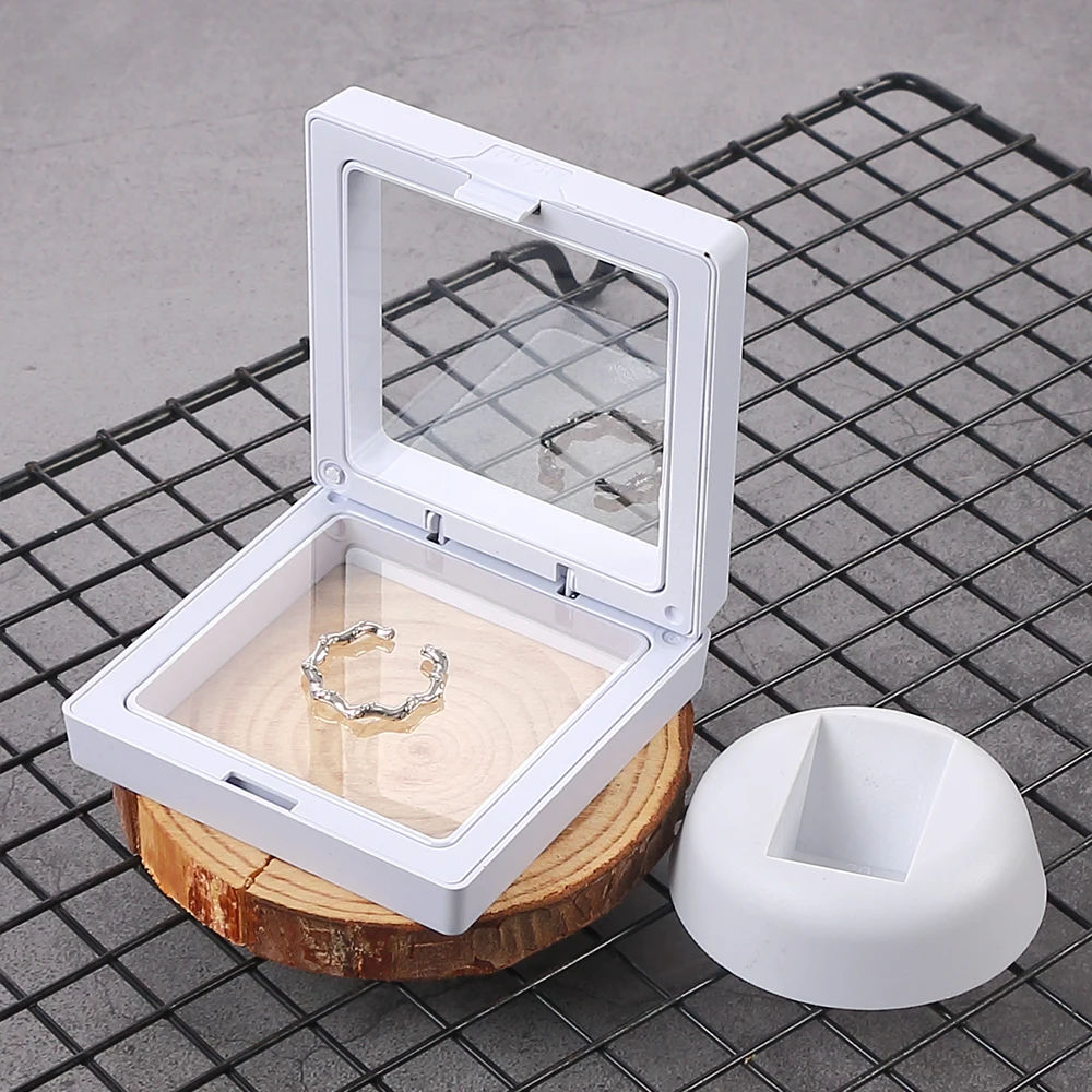 5 Stuks Drijvende Vitrine Frame Ring Ketting Oorbel Verpakking Sieraden Munt Display Standhouder