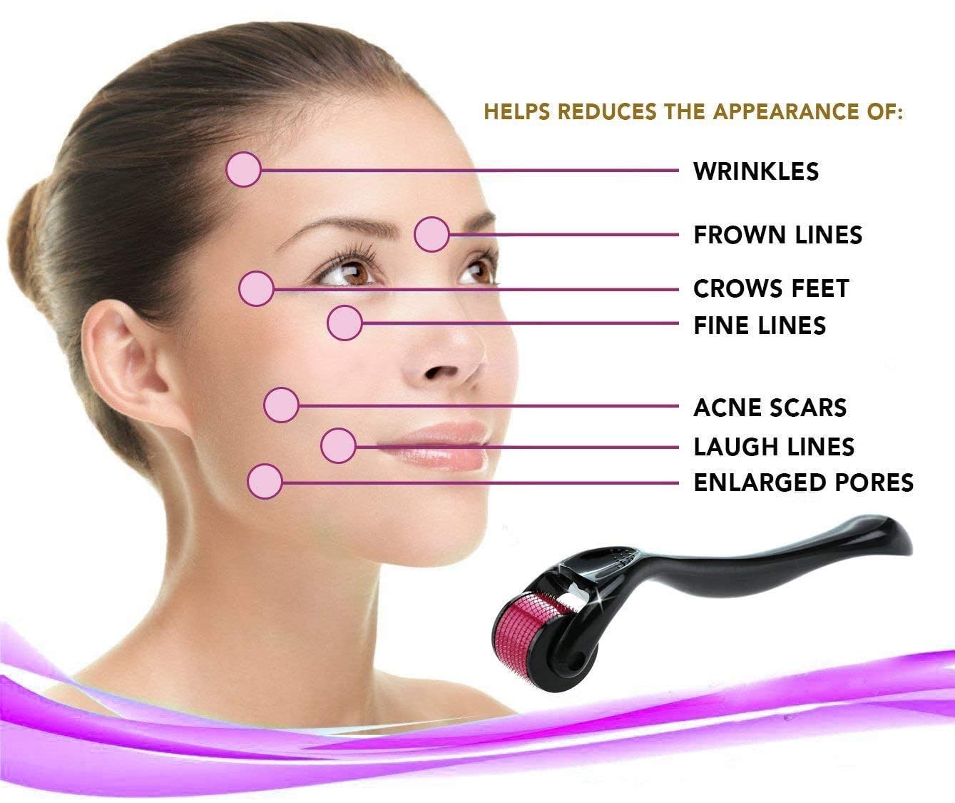 DRS 540 Titanium Derma Roller Haargroei Baard Microneedle Roller Huidverzorging Tool Anti Haaruitval Voor Vrouwen en Man Huishouden