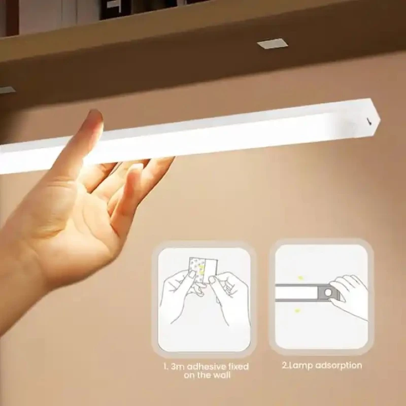 Luci notturne a LED senza fili Luci con sensore di movimento Armadio Cucina Luci notturne Camera da letto Rivelatore Luce Armadietto Scala Retroilluminato