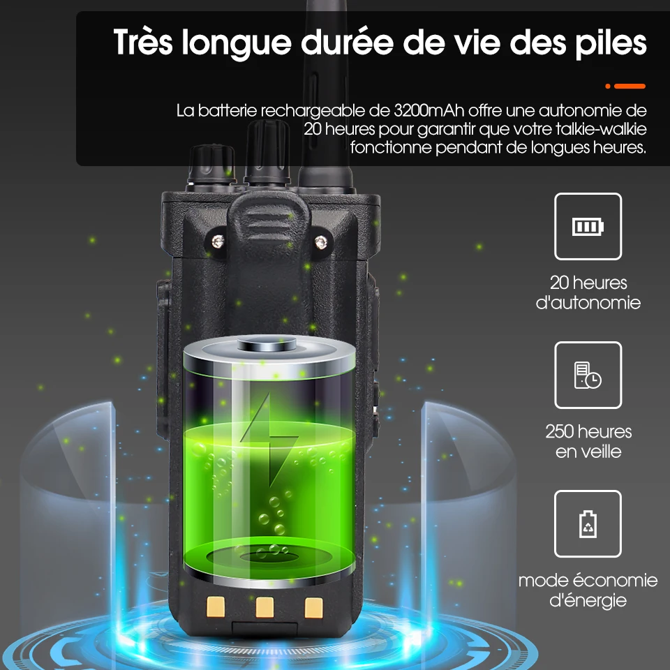 Talkie Walkie Longue Portée 3-5 km Talkie-walkie 10w VHF ou UHF Retevis RT29 Walkie Talkie radio IP67 Imperméable (en option) Talky Walky pour sécurité entrepôt agricole montagne