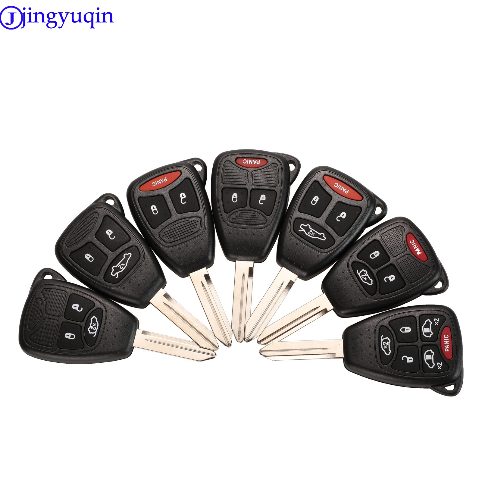 Jingyuqin 2/3/4 bのためのリモート車のキーシェルカバー 300 アスペンリモートキーケースためダッジdakota durangoためジープグランドチェロキーコマンダ