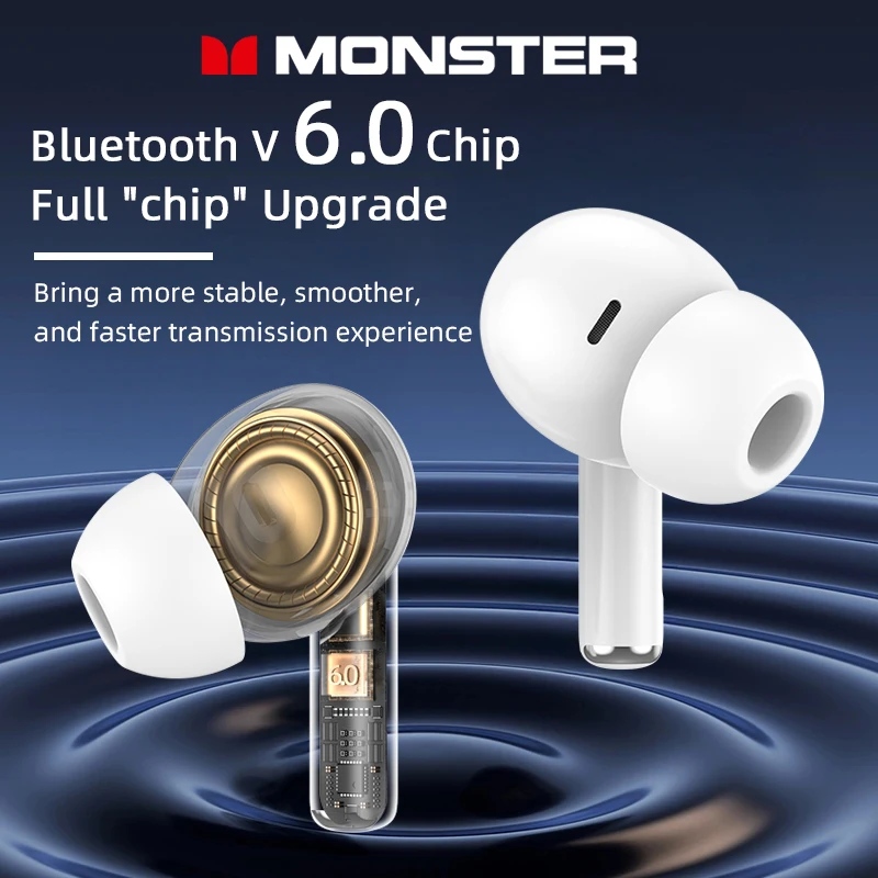 Monster MQT39 auriculares inalámbricos Bluetooth 6,0 TWS auriculares estéreo de alta fidelidad auriculares para juegos con reducción de ruido auriculares deportivos con micrófono