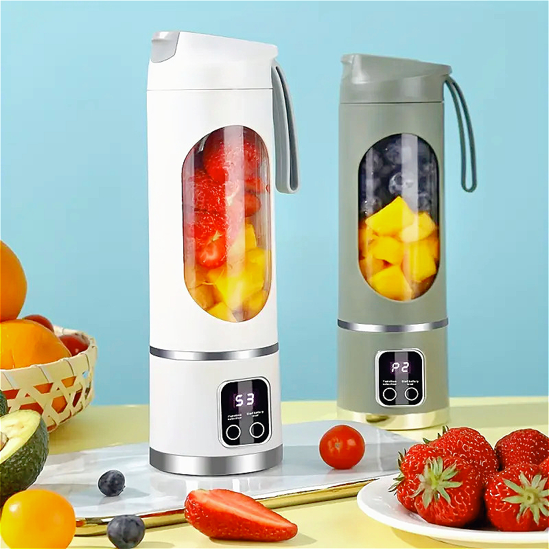 licuadora portátil Nuevo exprimidor eléctrico portátil, 450ml, 8 cuchillas, máquina exprimidora de viaje, batidos recargables, licuadoras, taza extractora de jugo fresco