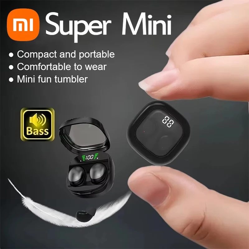 Xiaomi Mini auriculares inalámbricos Bluetooth 5,3, auriculares pequeños para dormir, trabajo, música, deportes, invisibles, HD, alta fidelidad, calidad de sonido de graves