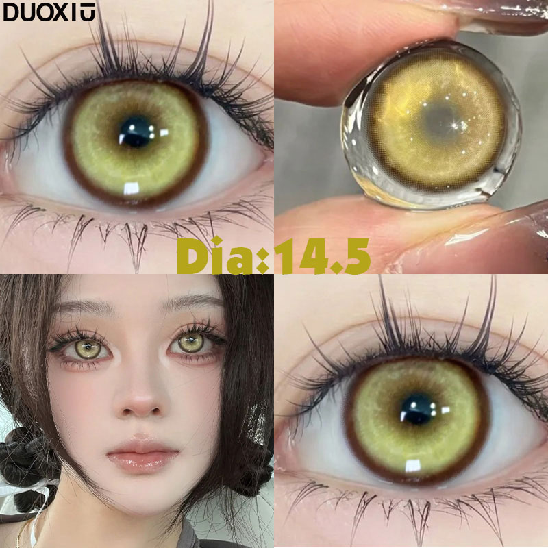 DUOXIU 2Pcs New Pattern Color Colored Contact Soft Circular Lenses Beauty Pupil Eyes Makeup High Quality Halloween  Cosplay