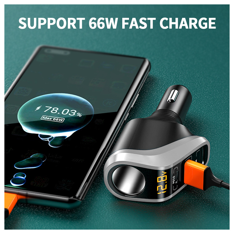 BLALION 180W USB Autolader Super Snel Opladen QC3.0 PD 66W Quick Charge Sigarettenaansteker Voor iPhone xiaomi Samsung