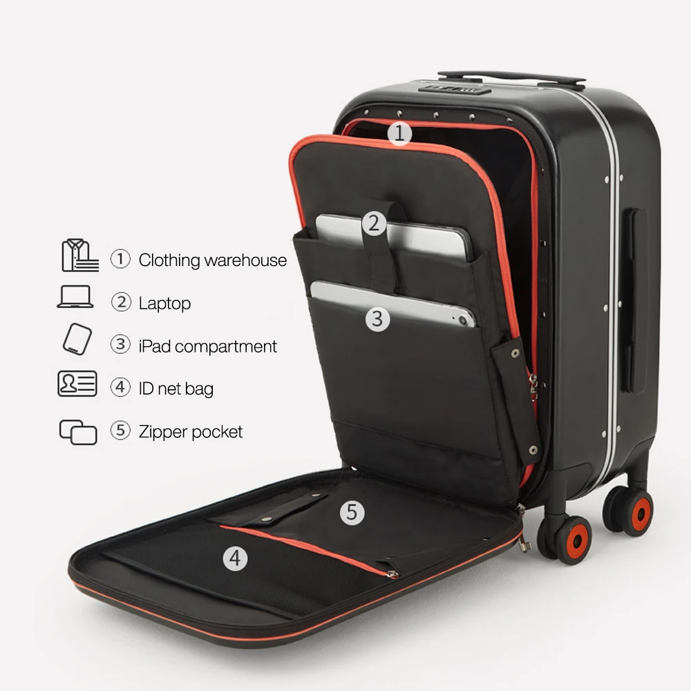 Mixi นวัตกรรมการออกแบบใหม่กระเป๋าเดินทางพกพาบน Hardside Rolling กระเป๋าเดินทาง PC Spinner ล้อรถเข็นกรอบอลูมิเนียม