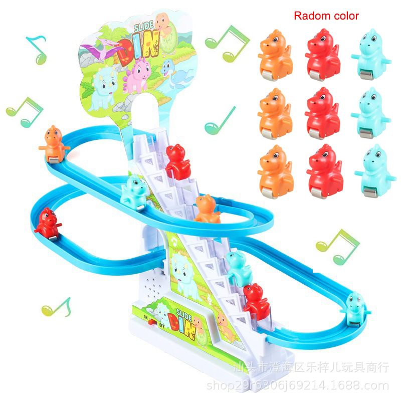 Jouets pour bébé, piste de dinosaure électrique, jouets coulissants pour garçons et filles, escaliers d'escalade électriques, jouets musicaux légers pour enfants