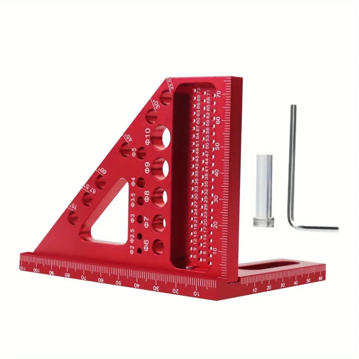 3D Multi-Angle Measuring Ruler, 45/90 Degree Woodworking Aluminum/plastic Square Protractor,Triangle Ruler Layout Measuring Tool