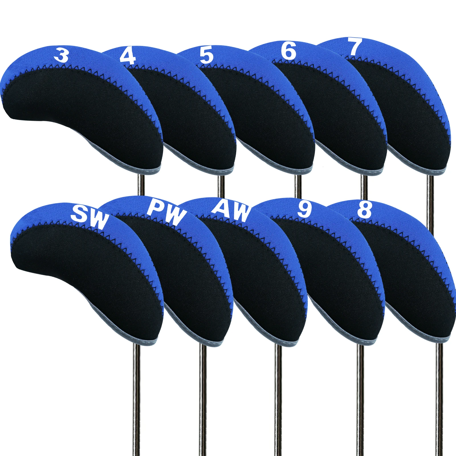Cubiertas de cabeza de hierro para Golf, juego de 10 piezas, Protector de cabeza de Putter, ligero, duradero, portátil, Universal, palos de hierro