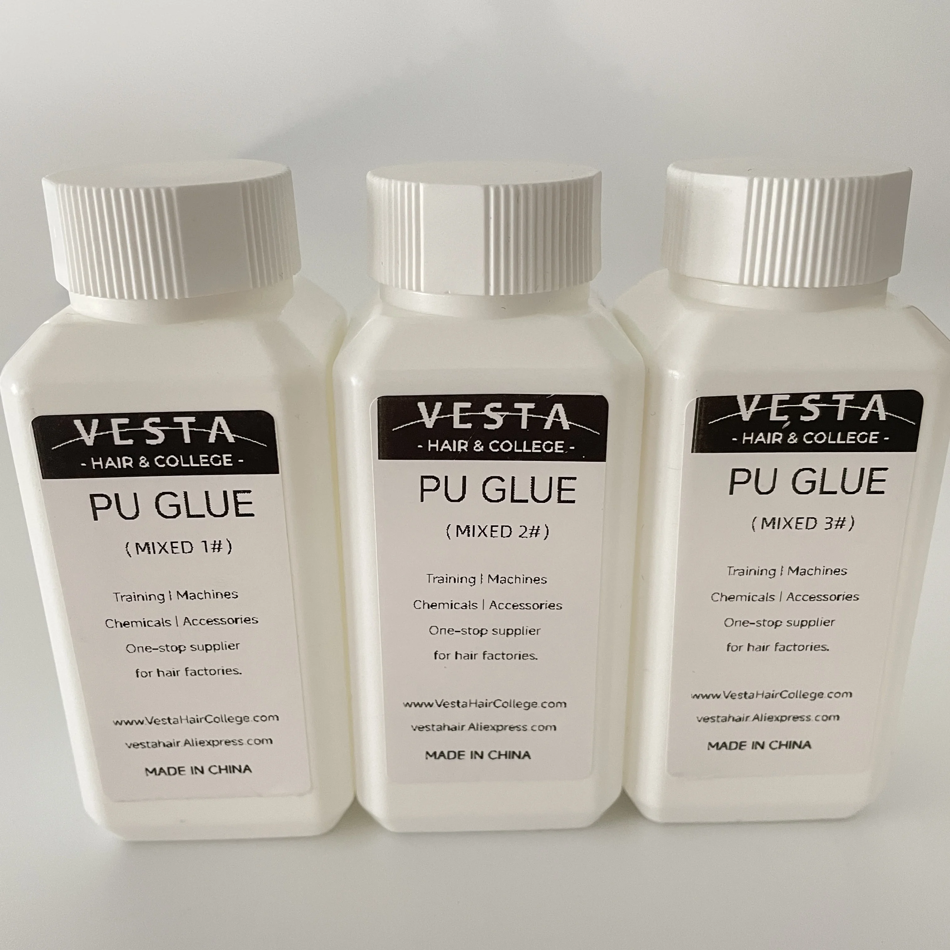 Mini botella de pegamento de Pu mezclado listo para hacer cinta, extensión de cabello, Topper de tupé