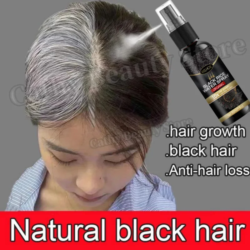 Gray White Hair Treatment Serum Cover White Hair To Black Natural Color Repair Spray Anti Loss Hair Restore Healthy Hair Care