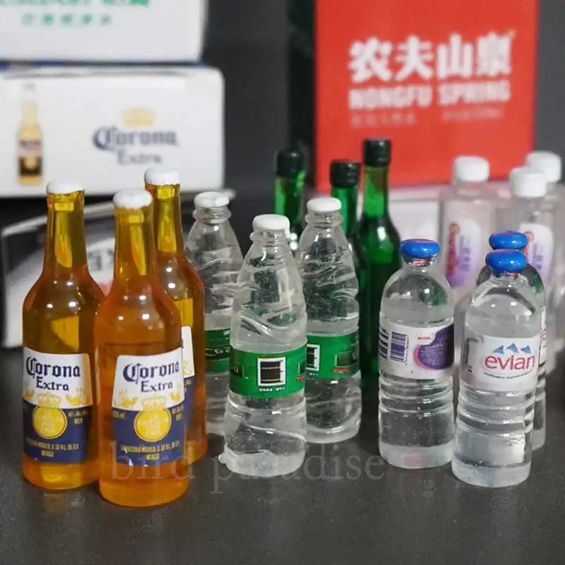 1:6 Scale Mini Miniature Simulation Beer Mineral Water Drink With Box Model For Bjd Ob11 Figures Dolls House Accessorie Kids Toy