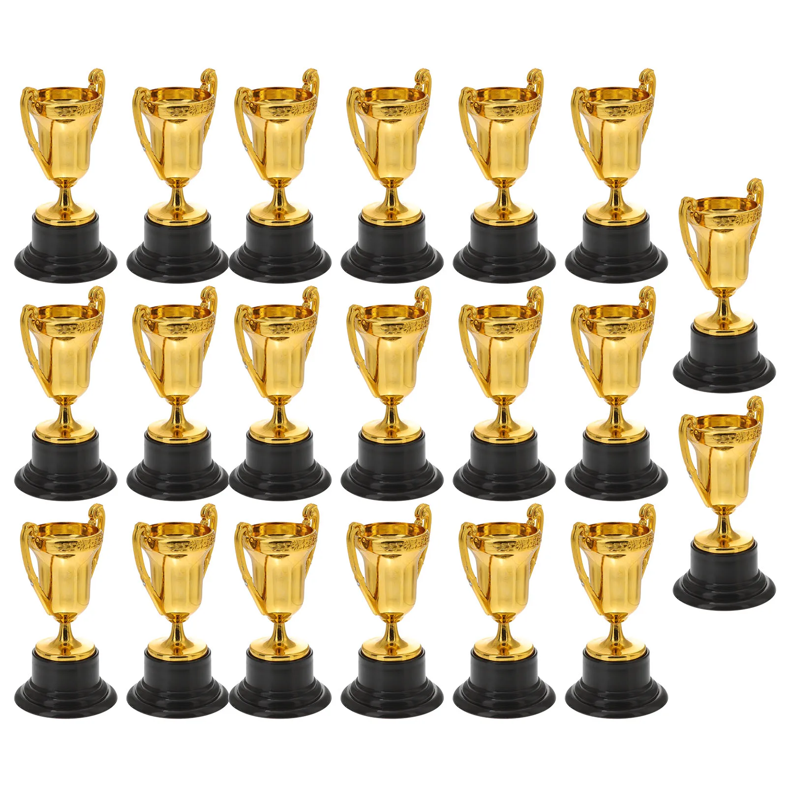 20 ชิ้นมินิพลาสติกทองรางวัลถ้วย Troféus ฟุตบอลเหรียญรางวัลถ้วยเด็กการศึกษาเด็กทองรางวัลฟุตบอลของขวัญ