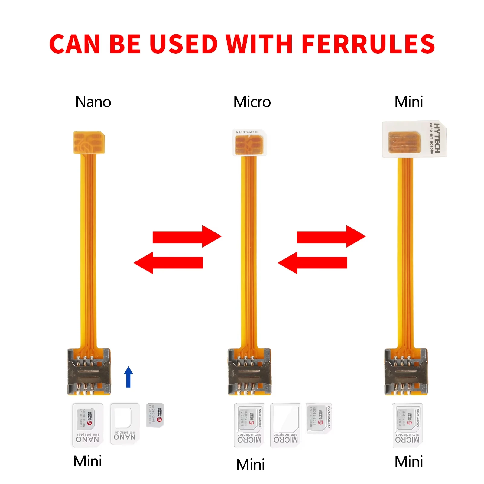 Стандартный преобразователь удлинителя SIM-карты TPC 2FF на стандартную 4FF Micro 2FF Nano SIM-карту fpc Мягкий удлинитель кабеля Адаптер 100 мм