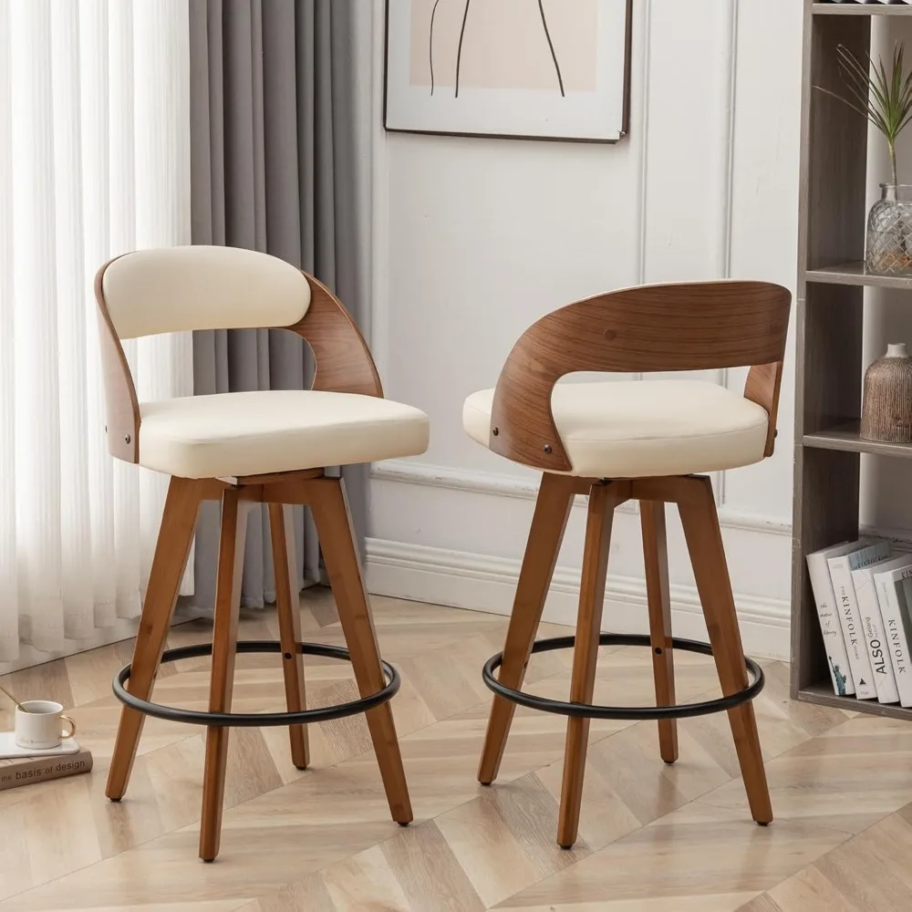 Barstools Set of 2,Counter Height Bar Stools for Kitchen Island,26.8 Inch H Modern Upholstered Bar Chair, Swivel Counter Stools