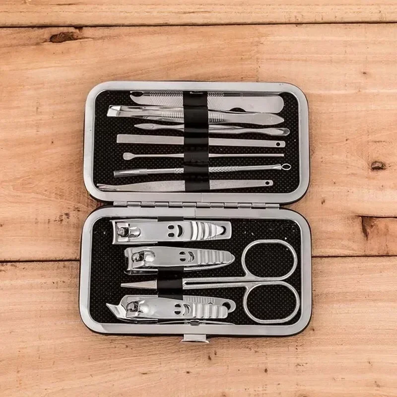 1 set di 11 strumenti per unghie Happy Face Set di forbici per lime per unghie