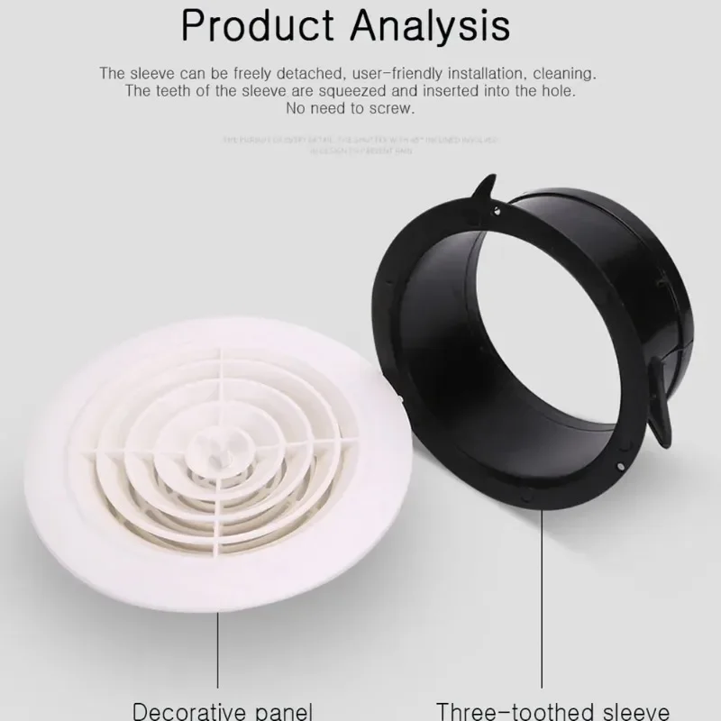 Круглая решетка для вентиляционного отверстия, крышка, регулируемая вытяжная вентиляционная решетка, вентиляционные решетки 75/100/125/150 мм, крышка вентиляционного отверстия