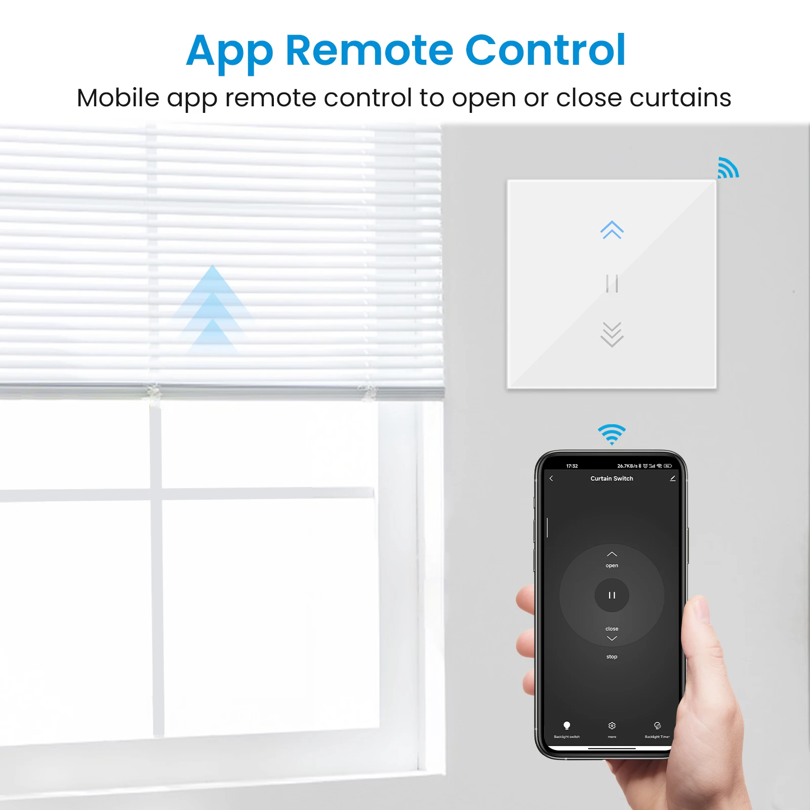 LoraTap-interruptor de cortina Tuya, interruptor de persianas enrollables, retroiluminación, motores tubulares RF y WiFi, vida inteligente, Google Home, Alexa Echo