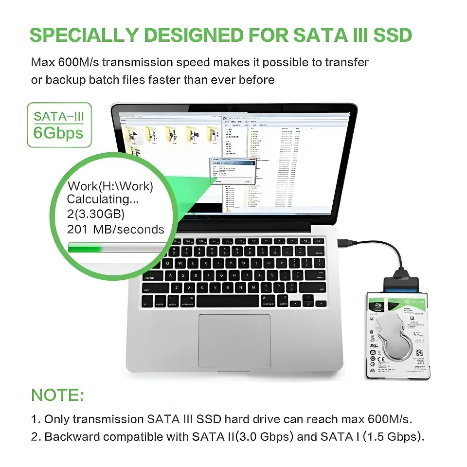 Sata para usb 3.0 cabo adaptador usb para sata 3 suporte de cabo 22 pinos 2.5 lnche hdd externo ssd disco rígido conector do computador apto