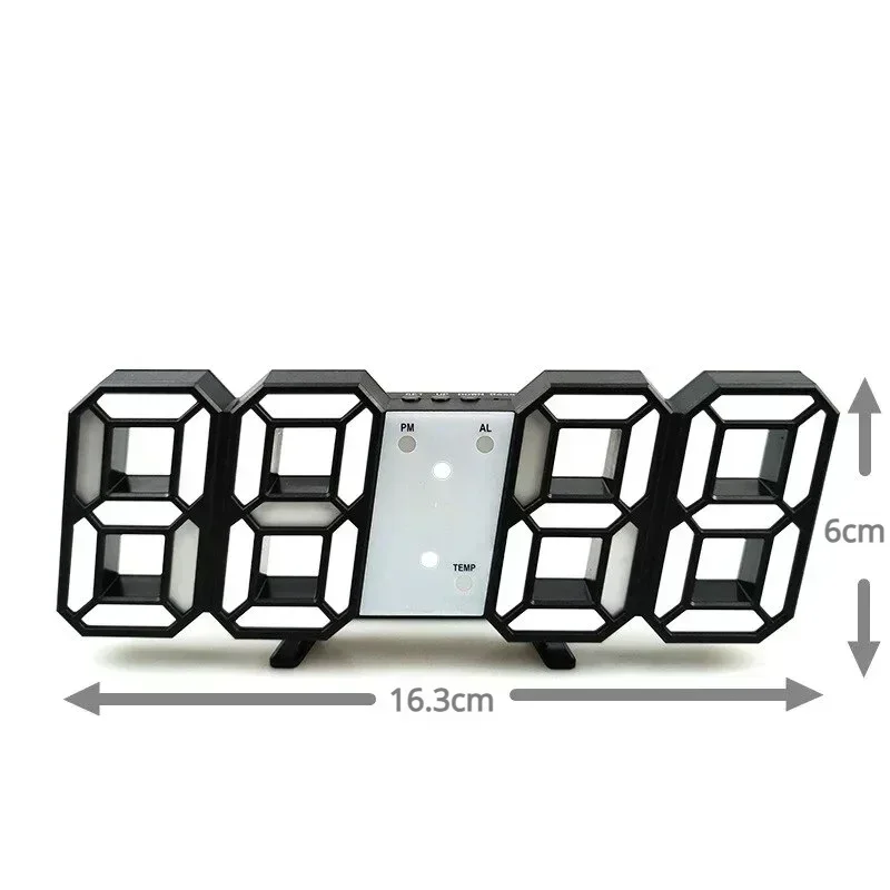 "Modern 3D LED Digital Wall Clock - Stylish Multifunctional Home Decor with USB Power, Perfect for European Interiors"