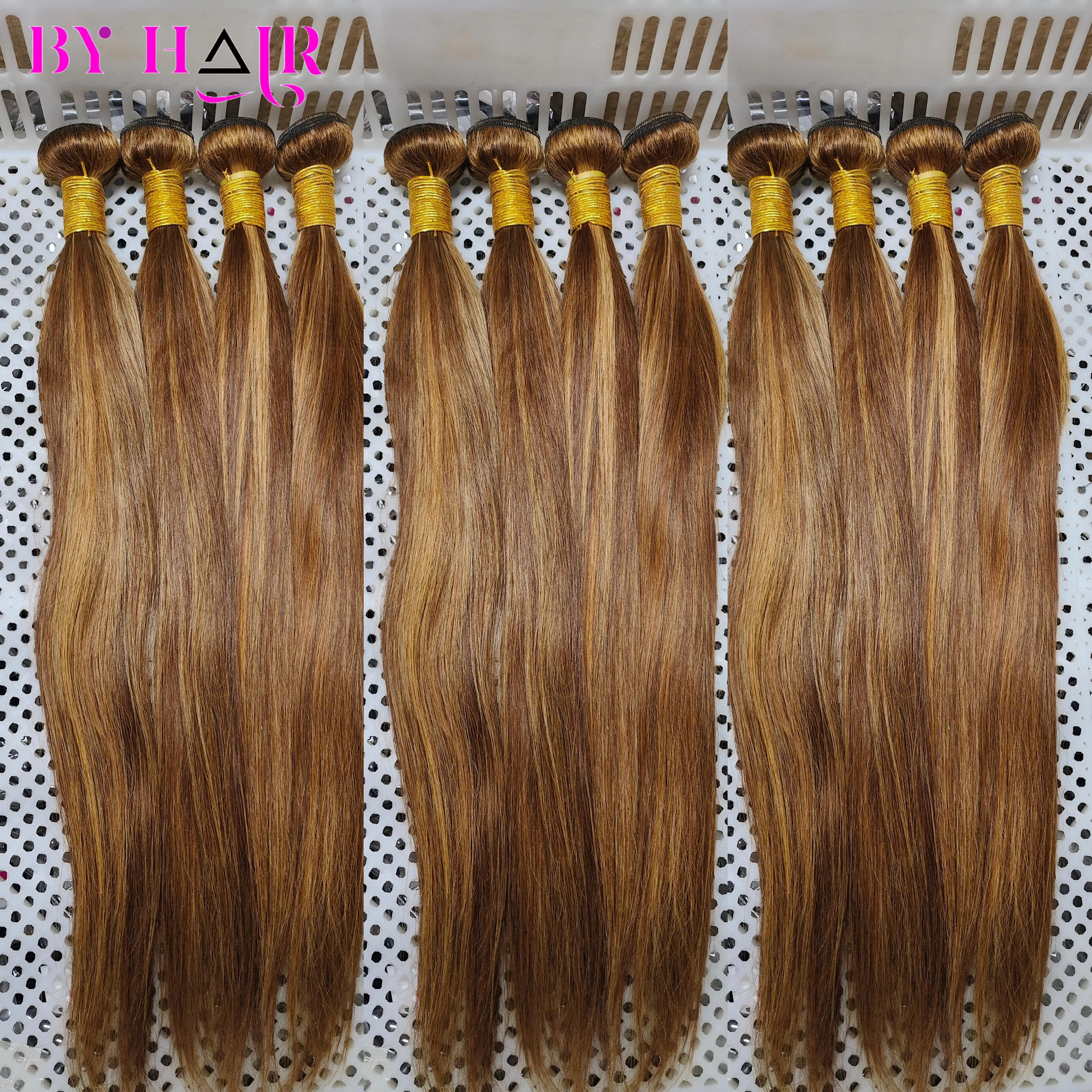 Highlightตรงผมมนุษย์ผู้หญิงสีน้ําตาลสีบลอนด์ผมรวมกลุ่มDealสีผมสานการรวมกลุ่มส่วนขยายP4/27