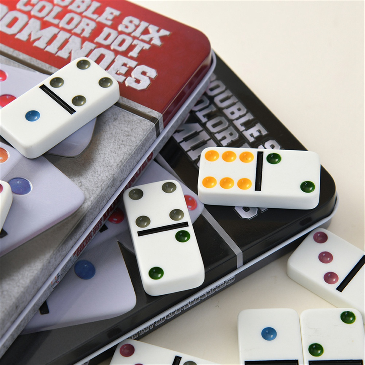 BAAU Ivory Domino Set, Domino Bordspel, Ouder-kind Interactief Schaken en Kaarten Zwarte Verpakking