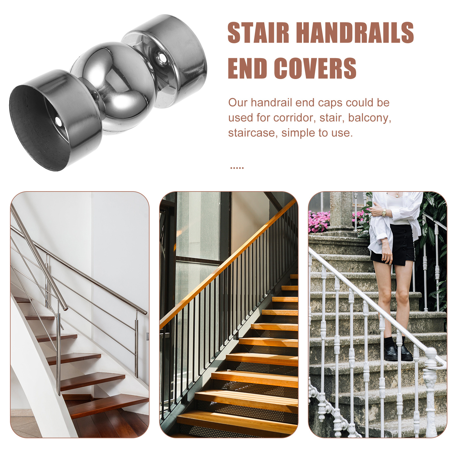 1 stücke Edelstahl Handlauf Stecker Rundrohr Adapter Für Treppen Geländer Fitting Ersatz Handlauf Zubehör