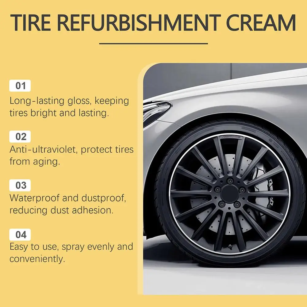 Auto-Reifenpolierpaste. Reifengummi-Anti-Aging, wasserdichtes Antifouling-Schutzdichtmittel. Glanzendes hydrophobes Beschichtungsgleitmittel