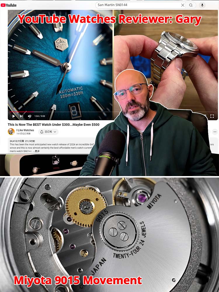 San Martin 39 มม.SN0144 "JianZhan" Gada นาฬิกา Miyota 9015 Original Design สไตล์จีนผู้ชายอัตโนมัตินาฬิกา