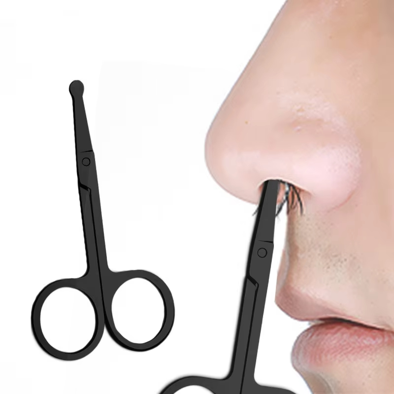 Unisex-Schere aus Edelstahl mit rundem Kopf und sicherem Nasenhaar (schadet der Nase nicht)