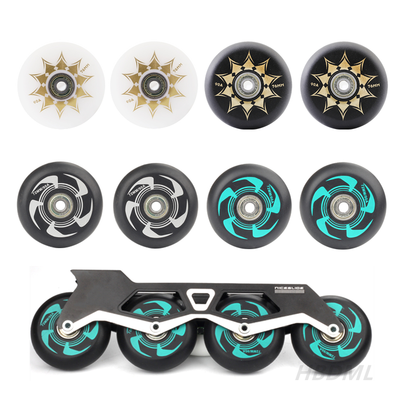 62mm 64mm 68mm 70mm 72mm 76mm 80mm patins à roues alignées roue patin roche fantaisie roue PU pneus 83A/85A/90A roulement Freestyle