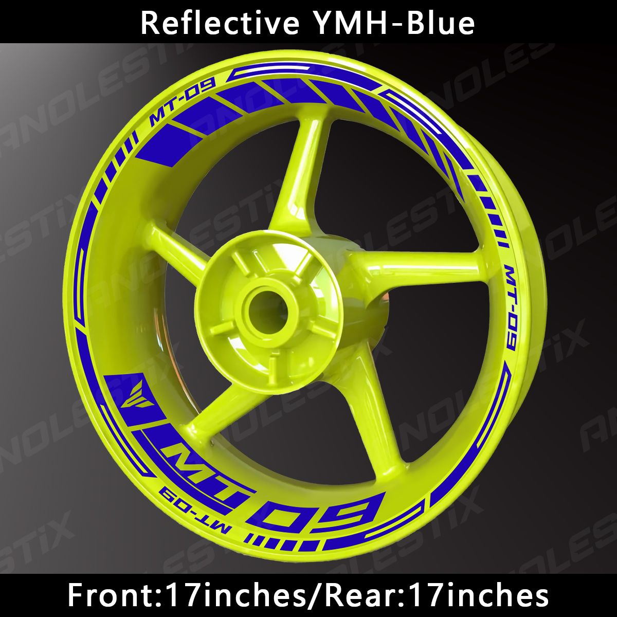 AnoleStix-pegatina reflectante para rueda de motocicleta, calcomanía para cubo, cinta de raya de llanta para YAMAHA MT-09 MT09