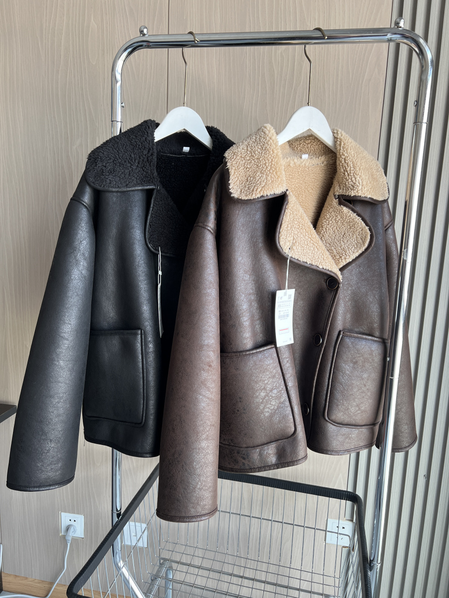 ETJ 2025 Jesień/Zima Nowa Kolekcja Damska Seria ZW Dwustronny Kołnierz Oversize Kurtka z Długim Rękawem Ciepły Płaszcz 3548246