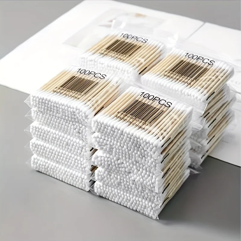耳掃除用綿棒400本、メイク用使い捨て綿棒、耳かき掃除用家庭用使い捨て綿棒、双頭先のとがった綿棒の消毒、便利なペットの外耳道と涙汚れの掃除、家庭用メイクやペットの掃除に最適
