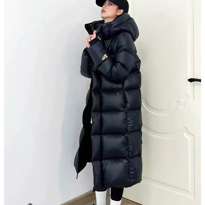 Veste ample rembourrée en coton pour femme, manteau bouffant Long au dessus du genou, coréen, noir, or, chaud, hiver, 2024