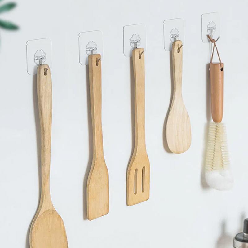 10 Chiếc Trong Suốt Dây Thép Không Gỉ Mạnh Mẽ Tự Dính Móc Chìa Khóa Lưu Trữ Móc Treo Cho Nhà Bếp Cửa Phòng Tắm Treo Tường Đa Năng