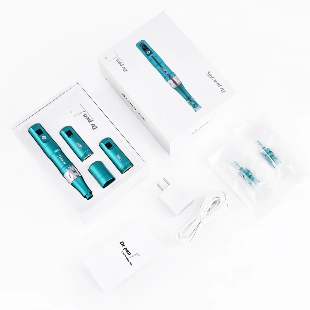 Không Dây Dr Bút A6S Với 12 Chiếc Kim Hộp Mực Chuyên Nghiệp Microneedling Bút Derma Bút Điện A6S Dụng Cụ Chăm Sóc Da Bộ