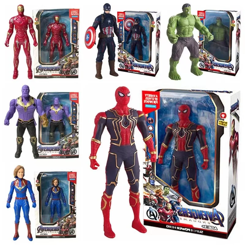 17 cm Marvel Spiderman Modello Anime Action Figures Spider-Man capitanironman Luminoso Giocattoli per bambini decorazione bambole Regali