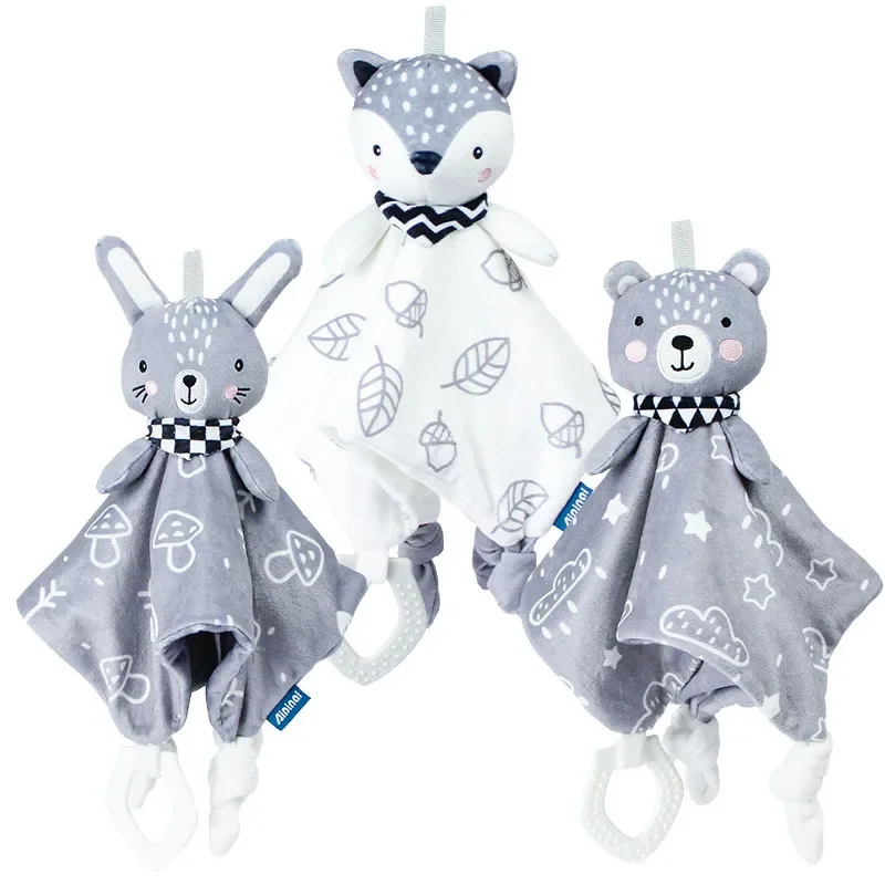 Coperta per bambini Piumino Giocattoli Peluche Coniglietto Elefante Asciugamano per dormire Sonagli per bambini Animali di peluche Placare i giocattoli per bambini 0 12 mesi
