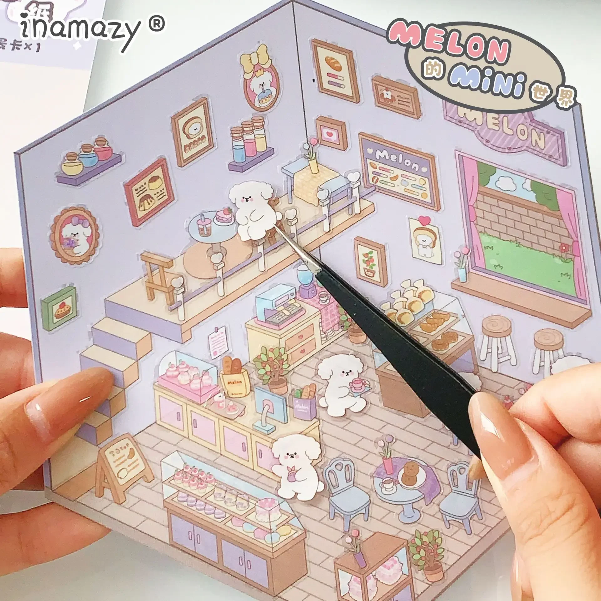 3D Sticker DIY Cabin Scene StackingThree-dimensional  Cute Stickers