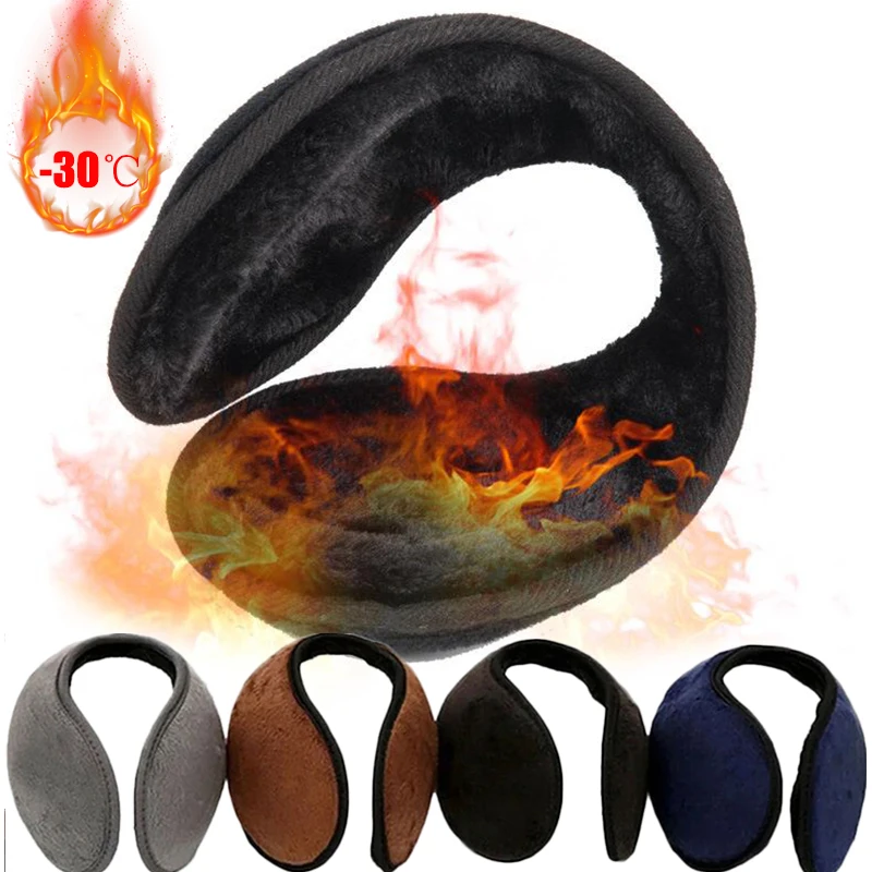Warm Thicken กํามะหยี่ Earmuffs ฤดูหนาวกลางแจ้งขี่จักรยานขนแกะกระต่ายขนสัตว์ผู้ชายผู้หญิงขี่จักรยานฝาครอบหู Protector Plush Soft Muffs หู