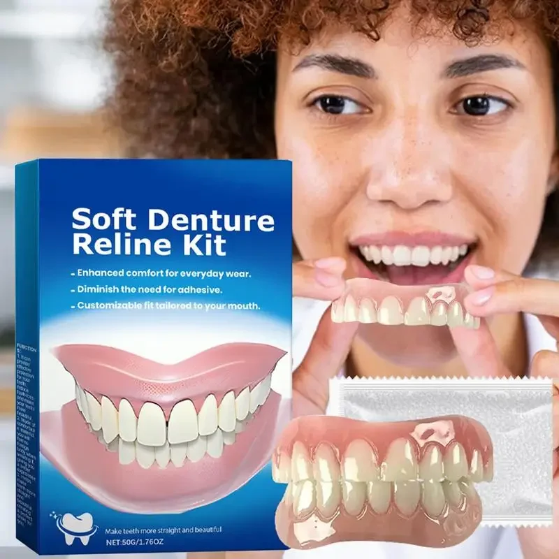 Denture Silicone Kit Denture Silicone Liners Soft Denture Kit Soft Denture Kit Teeth Upper And Lower Set Easy Use Dental care