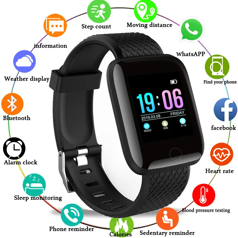 Reloj inteligente D13 para hombre, reloj inteligente resistente al agua con presión arterial, Monitor de ritmo cardíaco para mujer, reloj deportivo para Android IOS