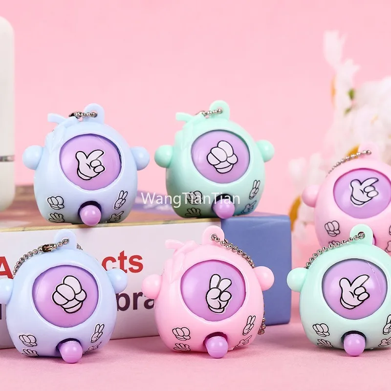 Mini Guessing Game Egg Rock Paper Scissors Fair Showdown Machine Key Chain Pendant Children's Birthday Baby Birthday Party