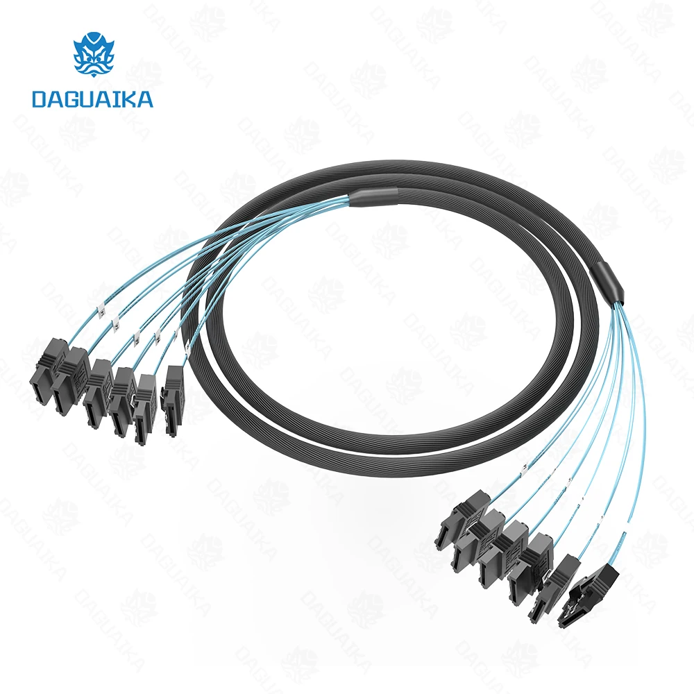 4/6/8 unids/set Cable Sata a Sata 6 puertos/juego Cable de fecha SATA 3,0 Cable Sas de 7 pines a 7 pines Cable HDD de 12Gbps para servidor NAS PC